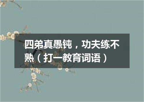 四弟真愚钝，功夫练不熟（打一教育词语）
