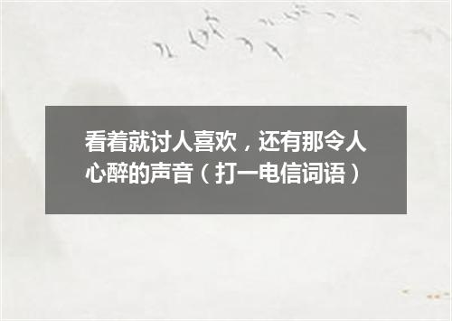 看着就讨人喜欢，还有那令人心醉的声音（打一电信词语）