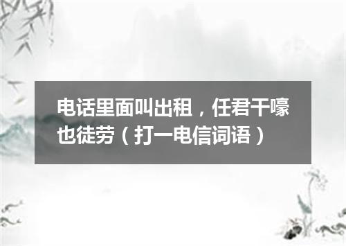 电话里面叫出租，任君干嚎也徒劳（打一电信词语）