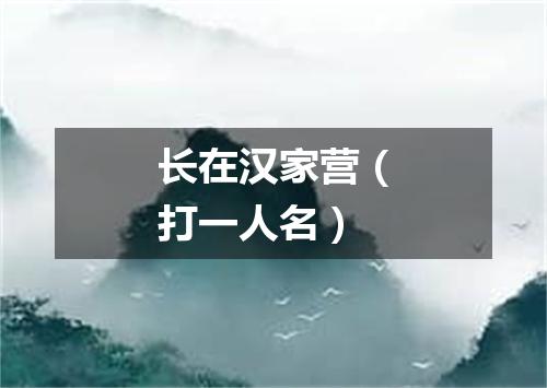 长在汉家营（打一人名）