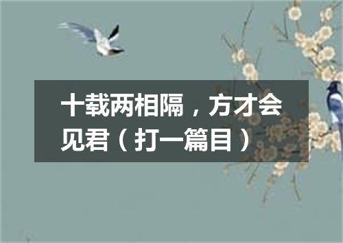 十载两相隔，方才会见君（打一篇目）