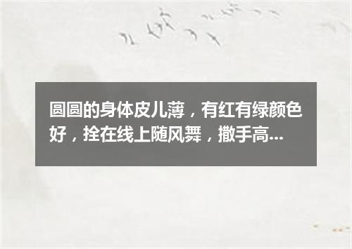 圆圆的身体皮儿薄，有红有绿颜色好，拴在线上随风舞，撒手高飞天上飘。（打一物）