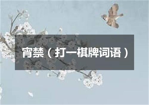 宵禁（打一棋牌词语）