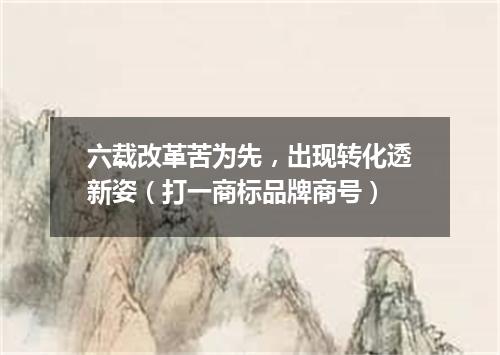六载改革苦为先，出现转化透新姿（打一商标品牌商号）