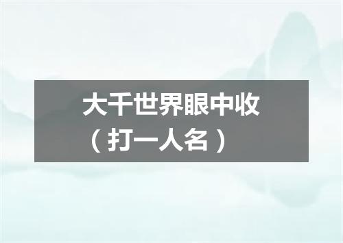 大千世界眼中收（打一人名）