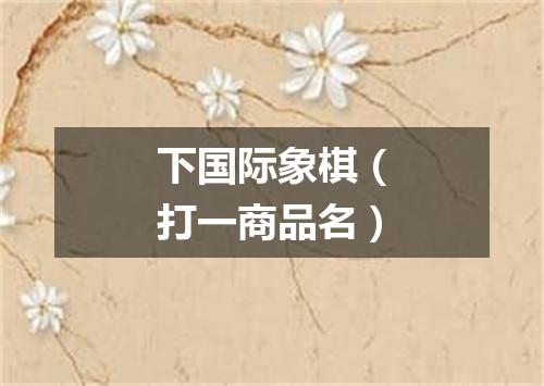 下国际象棋（打一商品名）