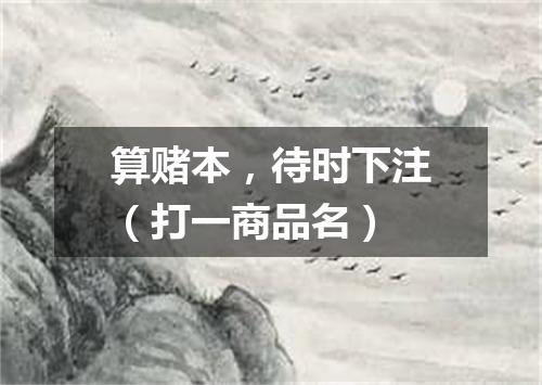 算赌本，待时下注（打一商品名）