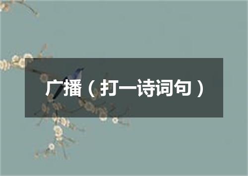 广播（打一诗词句）