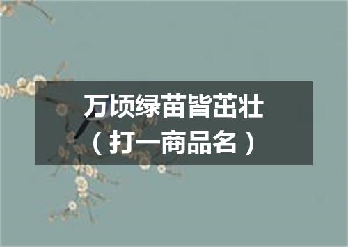 万顷绿苗皆茁壮（打一商品名）