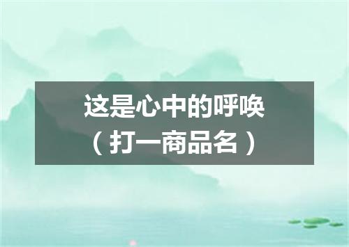 这是心中的呼唤（打一商品名）