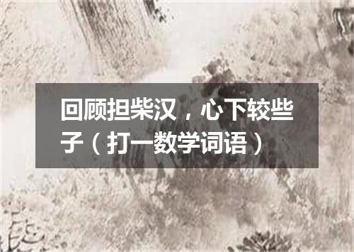 回顾担柴汉，心下较些子（打一数学词语）