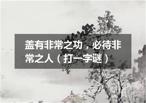 盖有非常之功，必待非常之人（打一字谜）