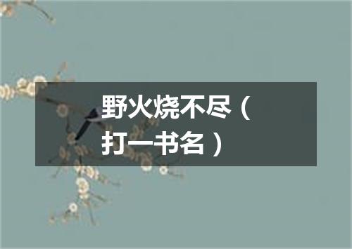 野火烧不尽（打一书名）