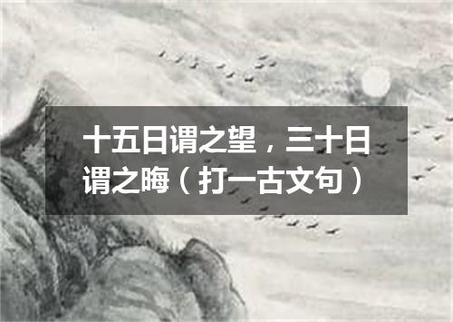 十五日谓之望，三十日谓之晦（打一古文句）