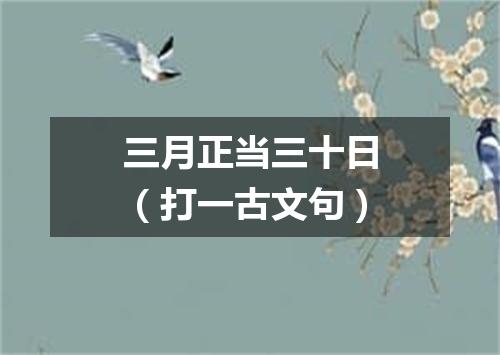 三月正当三十日（打一古文句）