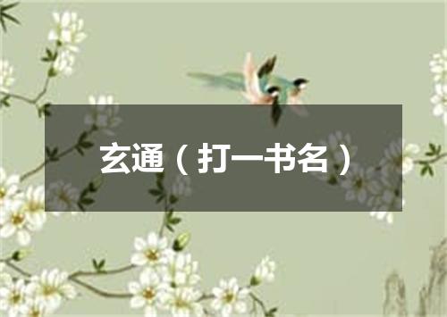 玄通（打一书名）