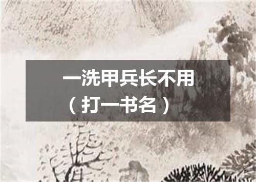 一洗甲兵长不用（打一书名）