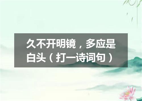久不开明镜，多应是白头（打一诗词句）