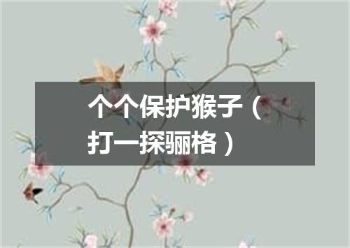 个个保护猴子（打一探骊格）