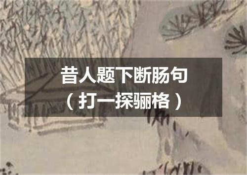 昔人题下断肠句（打一探骊格）