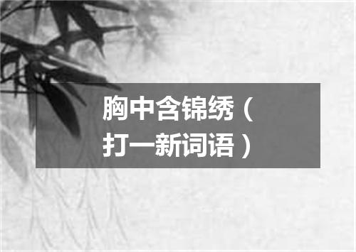 胸中含锦绣（打一新词语）