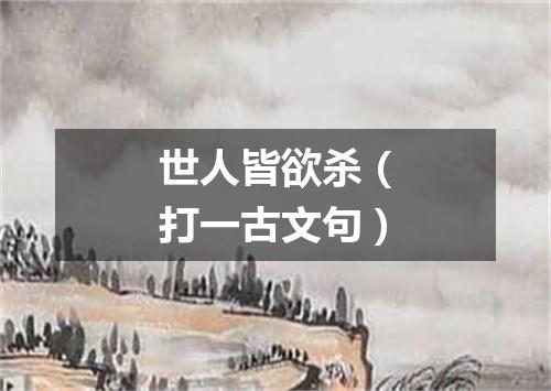 世人皆欲杀（打一古文句）