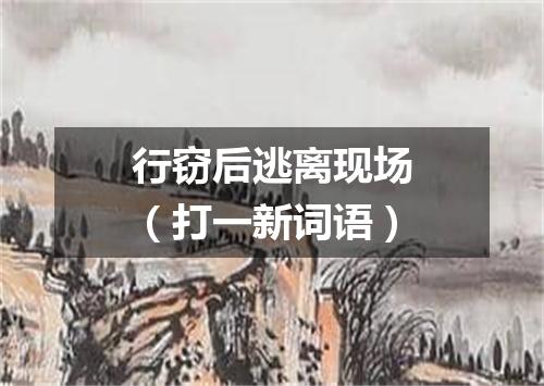 行窃后逃离现场（打一新词语）