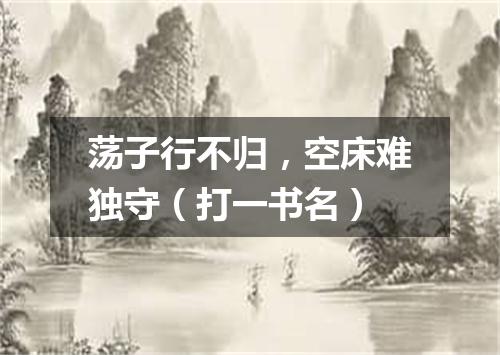 荡子行不归，空床难独守（打一书名）