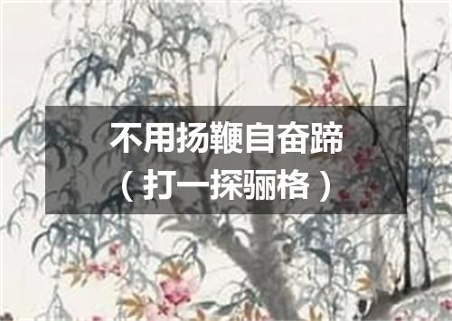 不用扬鞭自奋蹄（打一探骊格）