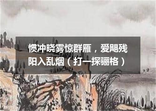 惯冲晓雾惊群雁，爱飓残阳入乱烟（打一探骊格）