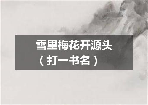 雪里梅花开源头（打一书名）