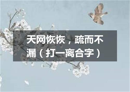 天网恢恢，疏而不漏（打一离合字）