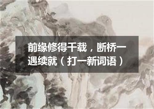 前缘修得千载，断桥一遇续就（打一新词语）
