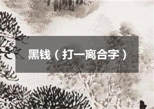 黑钱（打一离合字）