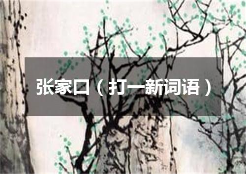 张家口（打一新词语）