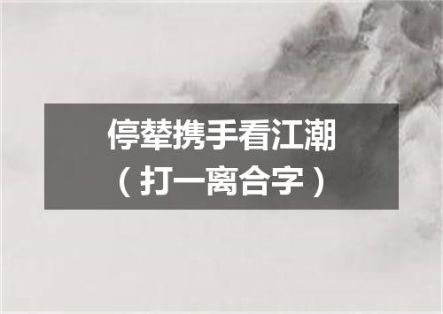 停辇携手看江潮（打一离合字）