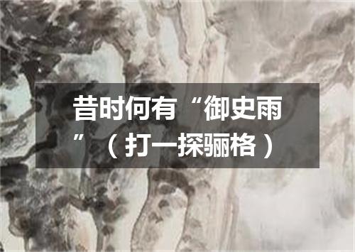 昔时何有“御史雨”（打一探骊格）
