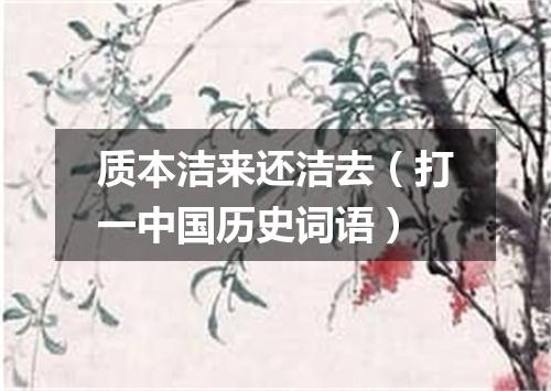 质本洁来还洁去（打一中国历史词语）