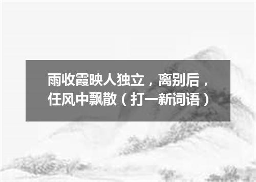 雨收霞映人独立，离别后，任风中飘散（打一新词语）