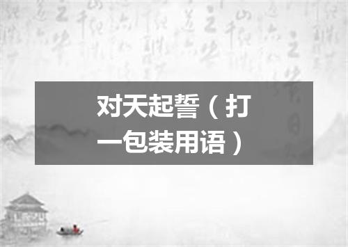 对天起誓（打一包装用语）