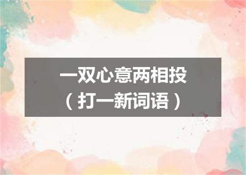 一双心意两相投（打一新词语）