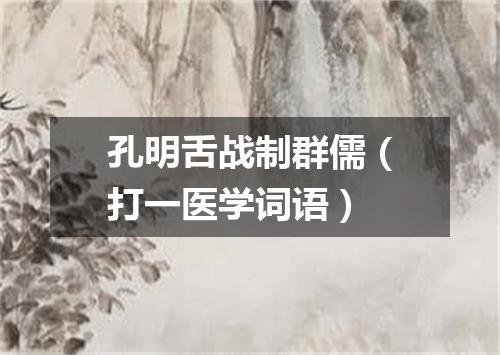 孔明舌战制群儒（打一医学词语）