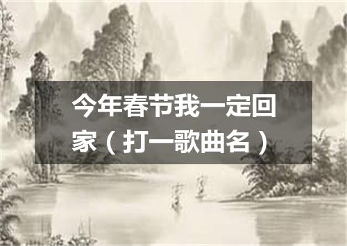 今年春节我一定回家（打一歌曲名）