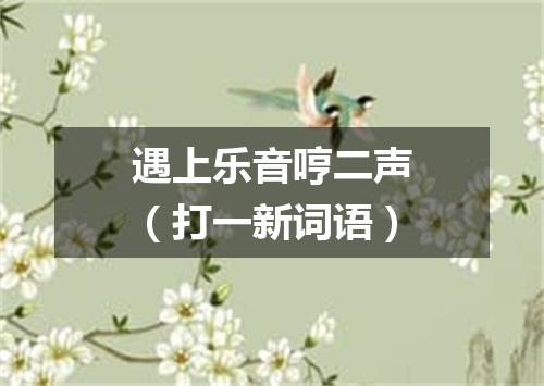 遇上乐音哼二声（打一新词语）