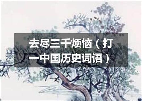 去尽三千烦恼（打一中国历史词语）