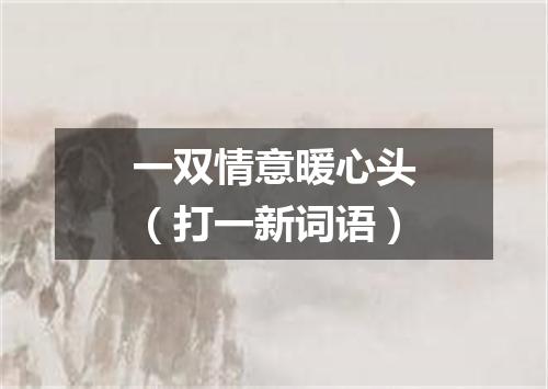 一双情意暖心头（打一新词语）