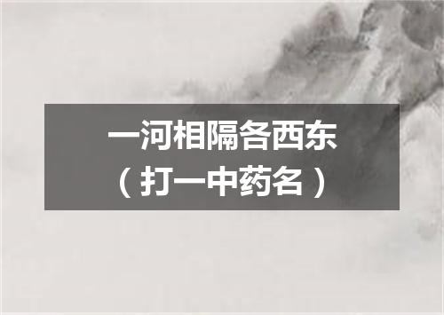 一河相隔各西东（打一中药名）