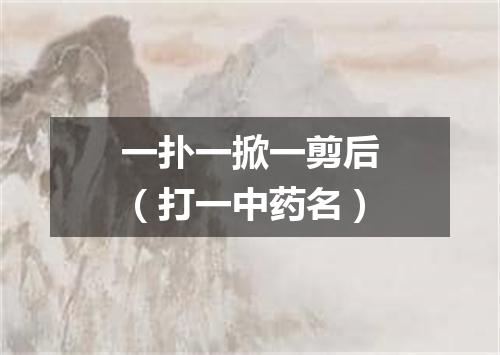 一扑一掀一剪后（打一中药名）