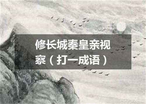 修长城秦皇亲视察（打一成语）