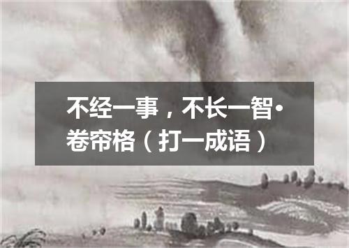 不经一事，不长一智·卷帘格（打一成语）